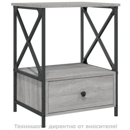 Нощни масички, 2 бр, cив сонома, 50x41x65 см, инженерно дърво
