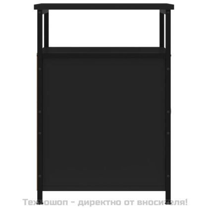 Нощни шкафчета, 2 бр, черни, 40x42x60 см, инженерно дърво