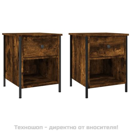 Нощни шкафчета 2 бр опушен дъб 40x42x50 см инженерно дърво