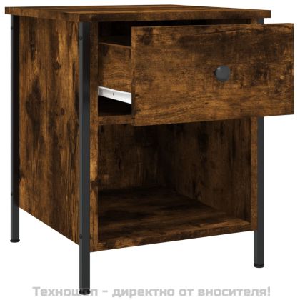 Нощни шкафчета 2 бр опушен дъб 40x42x50 см инженерно дърво