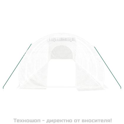 Оранжерия със стоманена рамка бяла 42 м² 14x3x2 м