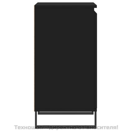 Бюфети, 2 бр, черни, 40x35x70 см, инженерно дърво