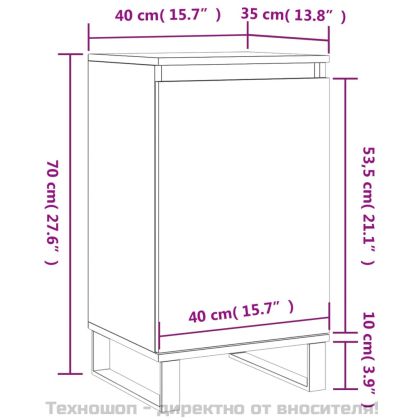Бюфет бетонно сив 40x35x70 см инженерно дърво