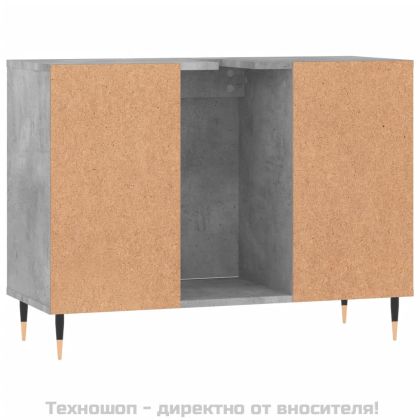 Шкаф за баня, бетонно сив, 80x33x60 см, инженерно дърво