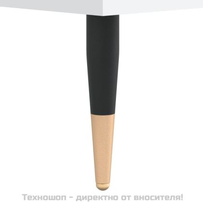Шкаф за грамофонни плочи бял 84,5x38x89 см инженерно дърво