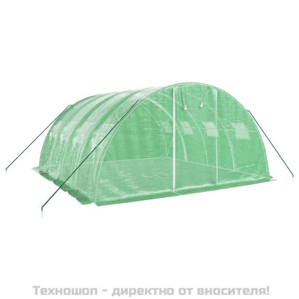 Оранжерия със стоманена рамка зелена 16 м² 4x4x2 м