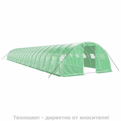 Оранжерия със стоманена рамка зелена 80 м² 20x4x2 м