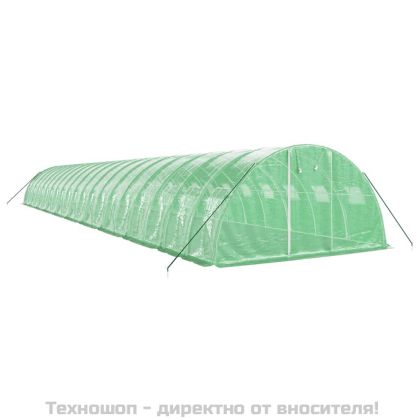 Оранжерия със стоманена рамка зелена 80 м² 20x4x2 м