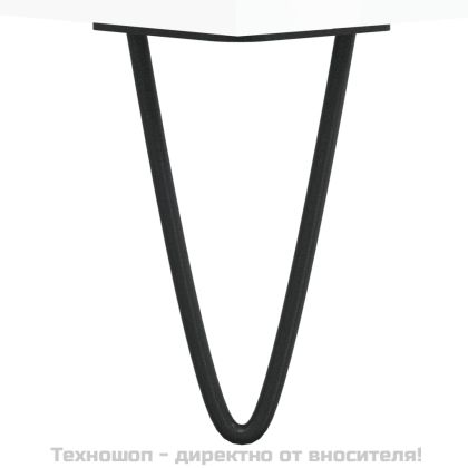 Шкаф за винилови плочи бял гланц 84,5x38x89 см инженерно дърво
