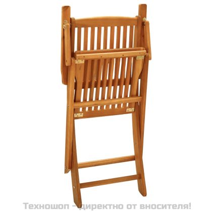 Градински трапезен комплект от 5 части, акациево дърво масив