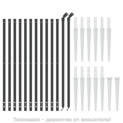 Ограда от телена мрежа с шипове, антрацит, 1x25 м