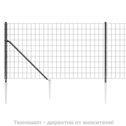 Ограда от телена мрежа с шипове, антрацит, 1x25 м