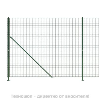 Плетена оградна мрежа с фланец, зелена, 2x10 м