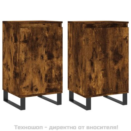 Бюфети 2 бр опушен дъб 40x35x70 см инженерно дърво