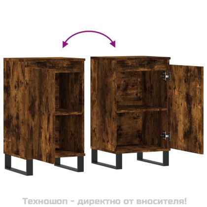 Бюфети 2 бр опушен дъб 40x35x70 см инженерно дърво