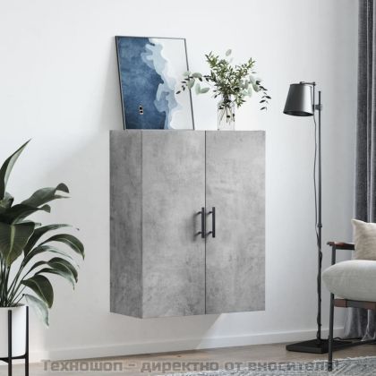 Стенен шкаф бетонно сив 69,5x34x90 см