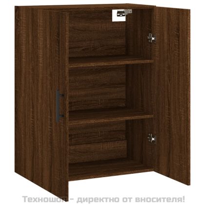 Стенен шкаф кафяв дъб 69,5x34x90 см