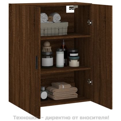 Стенен шкаф кафяв дъб 69,5x34x90 см