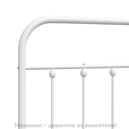 Метална резервна табла за легло, бяла, 120 см