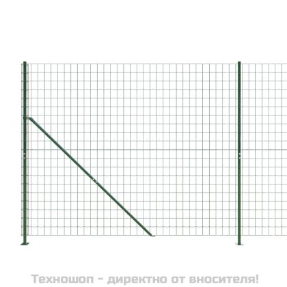Плетена оградна мрежа с фланец, зелена, 2x10 м