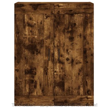 Стенен шкаф опушен дъб 69,5x34x90 см инженерно дърво