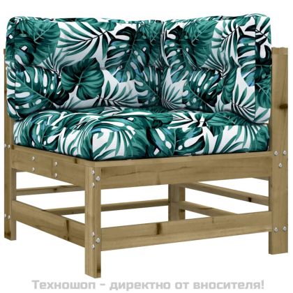 Градински лаундж комплект 7 части с възглавници импрегниран бор