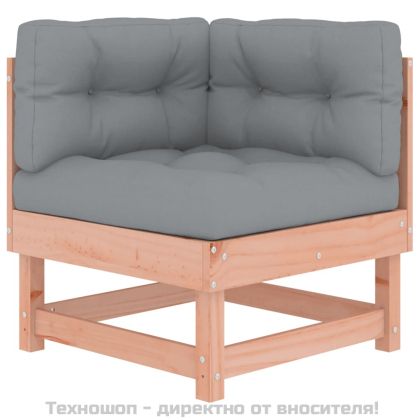 Ъглови дивани с възглавници, 2 бр, дугласко дърво масив