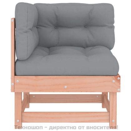 Ъглови дивани с възглавници, 2 бр, дугласко дърво масив