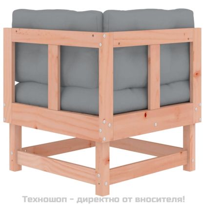 Ъглови дивани с възглавници, 2 бр, дугласко дърво масив
