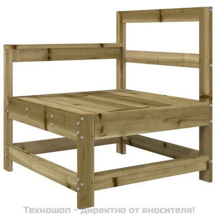 Градински стол с възглавници, импрегнирана борова дървесина