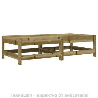 Градински табуретки с възглавници, 2 бр, импрегниран бор