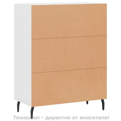 Сайдборд, бял, 69,5x34x90 см, инженерно дърво