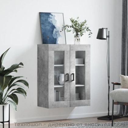 Стенен шкаф бетонно сив 69,5x34x90 см