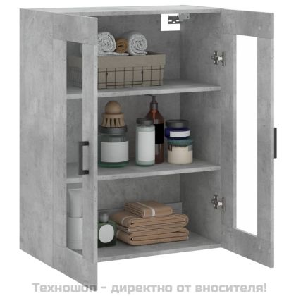 Стенен шкаф бетонно сив 69,5x34x90 см