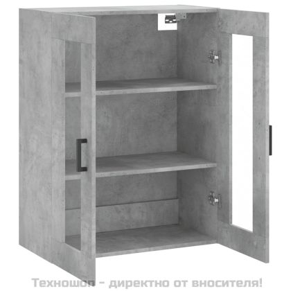 Стенен шкаф бетонно сив 69,5x34x90 см