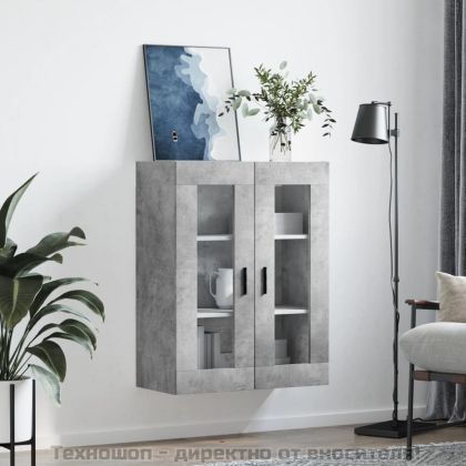 Стенен шкаф бетонно сив 69,5x34x90 см