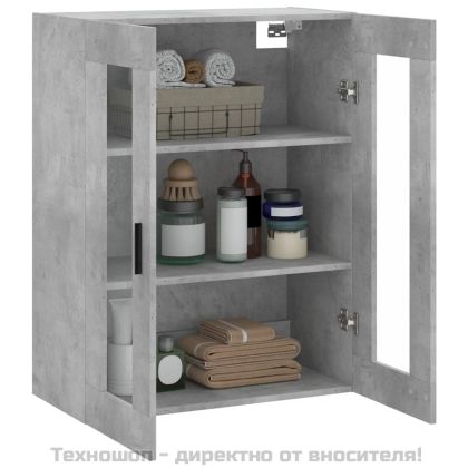 Стенен шкаф бетонно сив 69,5x34x90 см