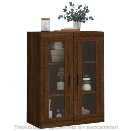 Стенен шкаф кафяв дъб 69,5x34x90 см