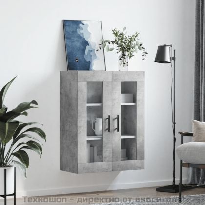 Стенен шкаф бетонно сив 69,5x34x90 см