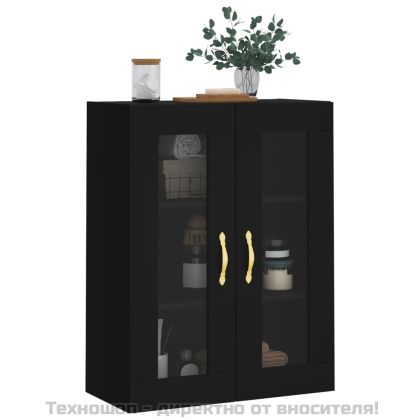 Стенен шкаф черен 69,5x34x90 см