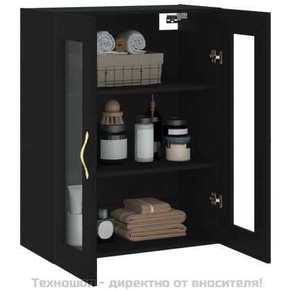 Стенен шкаф черен 69,5x34x90 см
