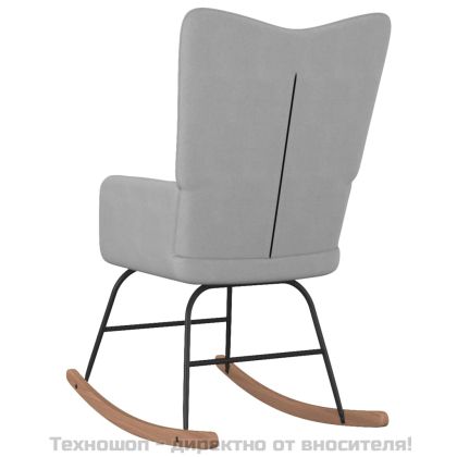 Люлеещ се стол, светлосив, текстил