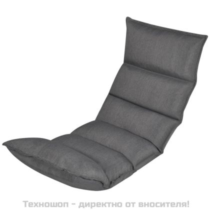 Сгъваем подов шезлонг, сив, текстил