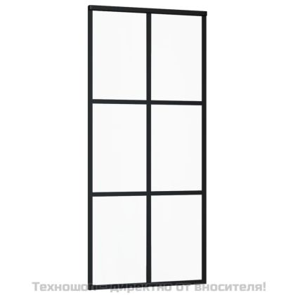 Плъзгаща се врата с механизъм, ESG стъкло и алуминий, 90x205 см