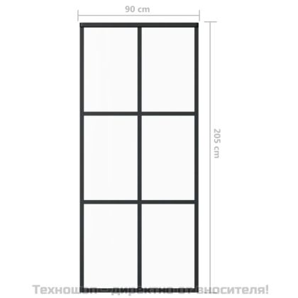 Плъзгаща се врата с механизъм, ESG стъкло и алуминий, 90x205 см