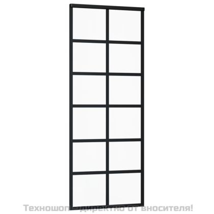 Плъзгаща се врата с механизъм, ESG стъкло и алуминий, 76x205 см