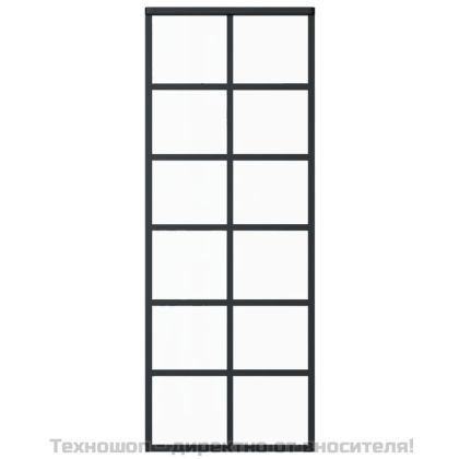 Плъзгаща се врата с механизъм, ESG стъкло и алуминий, 76x205 см