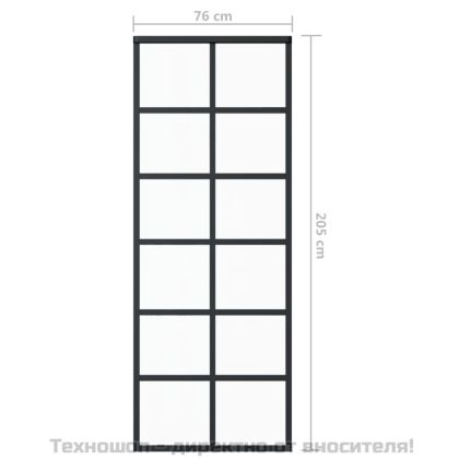 Плъзгаща се врата с механизъм, ESG стъкло и алуминий, 76x205 см
