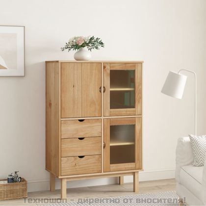 Висок шкаф OTTA, 85x43x125 см, борово дърво масив