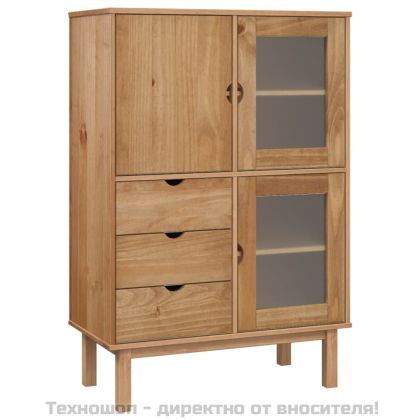 Висок шкаф OTTA, 85x43x125 см, борово дърво масив